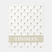 Persoonlijke Engelse Bulldog (Wit) Fleece Deken (Voorkant)