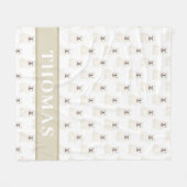 Persoonlijke Engelse Bulldog (Wit) Fleece Deken (Voorkant (Horizontaal))