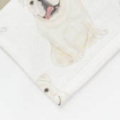 Persoonlijke Engelse Bulldog (Wit) Fleece Deken (Hoek)