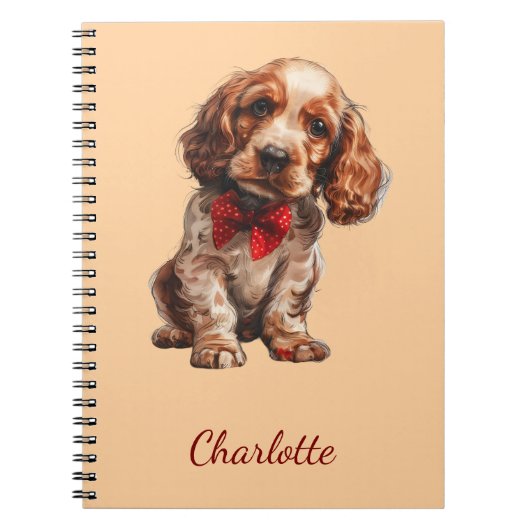 Persoonlijke Engelse Cocker Spaniel Aangepaste Naa Notitieboek (Voorkant)