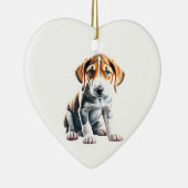 Persoonlijke Engelse Foxhound Puppy Keramisch Ornament (Rechts)