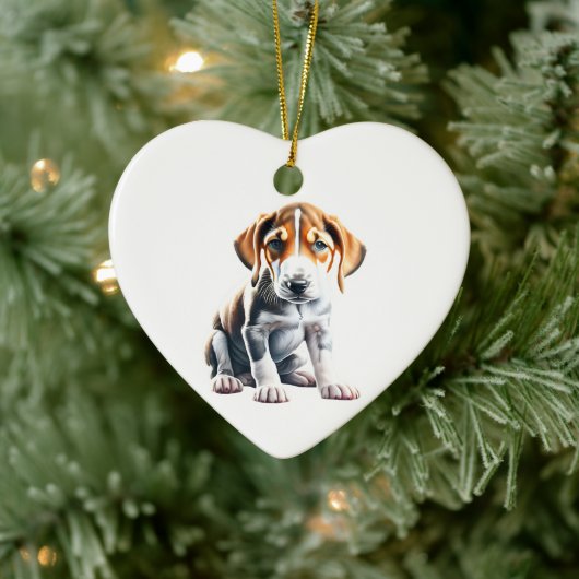 Persoonlijke Engelse Foxhound Puppy Keramisch Ornament (Boom)