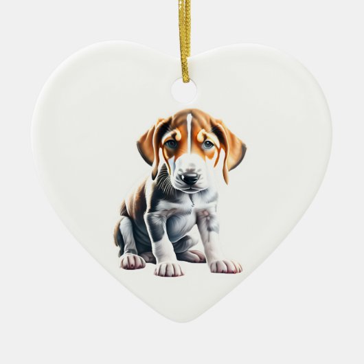 Persoonlijke Engelse Foxhound Puppy Keramisch Ornament (Voorkant)