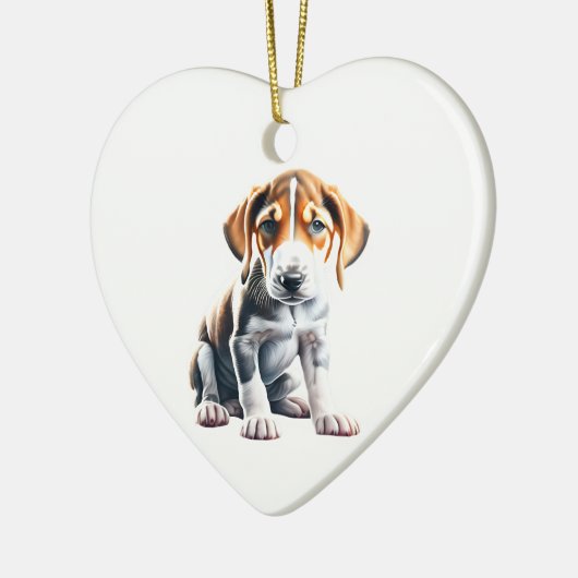 Persoonlijke Engelse Foxhound Puppy Keramisch Ornament (Links)