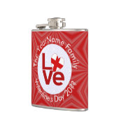 Persoonlijke Engelse Rode LOVE Vlag Heupfles (Links)