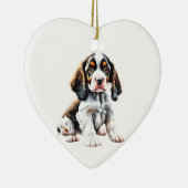 Persoonlijke Engelse Springer Spaniel Puppy Keramisch Ornament (Rechts)