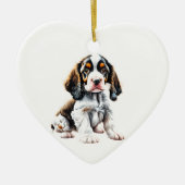 Persoonlijke Engelse Springer Spaniel Puppy Keramisch Ornament (Voorkant)