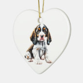 Persoonlijke Engelse Springer Spaniel Puppy Keramisch Ornament (Links)