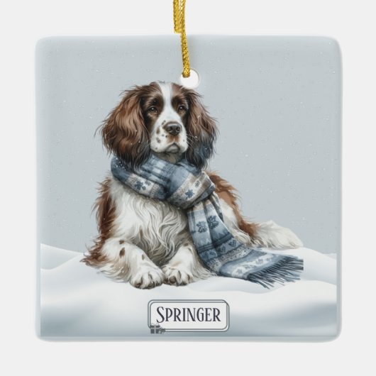 Persoonlijke Engelse Springer Spaniel Siervoorwerp Keramisch Ornament (Voorkant)