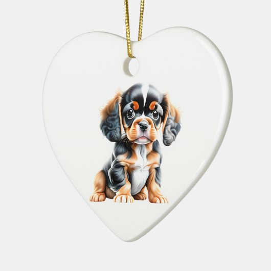 Persoonlijke Engelse Toy Spaniel Puppy Keramisch Ornament (Links)