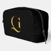 Persoonlijke Enkele Aangepaste Monogram Effen Zwar Toilettasje (Rechterhoek)
