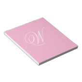 Persoonlijke Enkele Aangepaste Monogram Licht Roze Notitieblok (Schuin)
