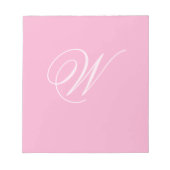 Persoonlijke Enkele Aangepaste Monogram Licht Roze Notitieblok (Voorkant)