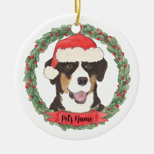 Persoonlijke Entlebucher Sennenhond Keramisch Ornament (Voorkant)