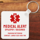Persoonlijke epilepsie noodhulpmiddelen sleutelhanger (Achterkant)