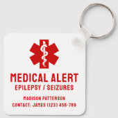 Persoonlijke epilepsie noodhulpmiddelen sleutelhanger (Achterkant)