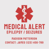 Persoonlijke epilepsie noodhulpmiddelen sticker (Voorkant)