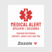 Persoonlijke epilepsie noodhulpmiddelen sticker (Vel)