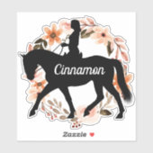 Persoonlijke Equestrische naam Horse silhouette St Sticker (Vel)
