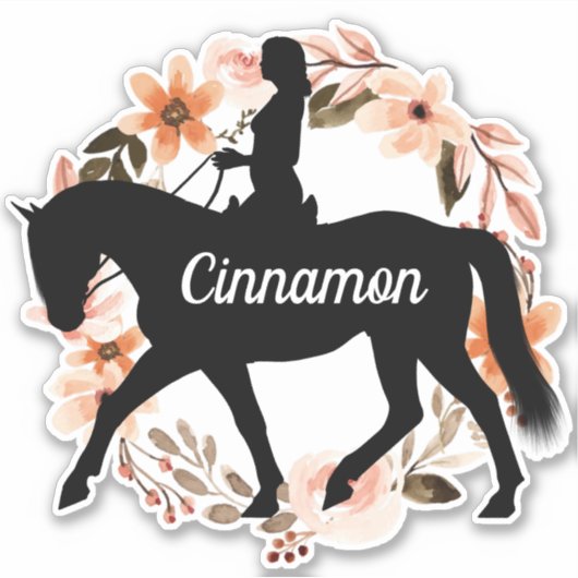 Persoonlijke Equestrische naam Horse silhouette St Sticker (Voorkant)