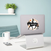 Persoonlijke Equestrische naam Horse silhouette St Sticker (Laptop op bureau)