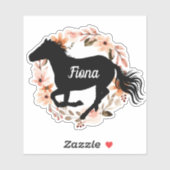 Persoonlijke Equestrische naam Horse silhouette St Sticker (Vel)