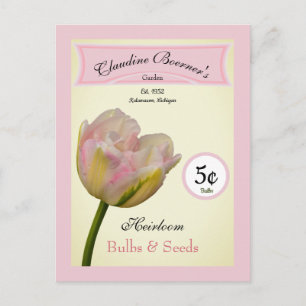 Persoonlijke erfgoedbollen & -zaden Tulpen Tuin Feestdagenkaart