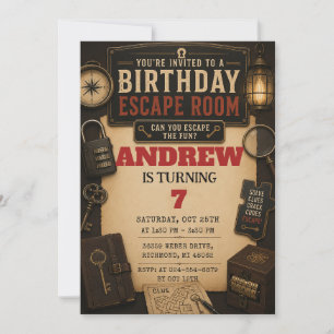 Persoonlijke Escape Room Verjaardag Kaart