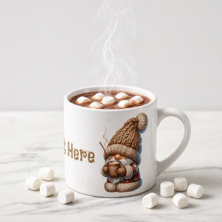 Persoonlijke espressokop met cacaodrinkende kabout espresso kop
