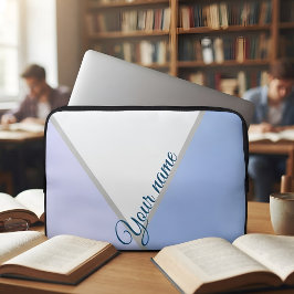 Persoonlijke esthetische blauwe naam cadeau voor h laptop sleeve