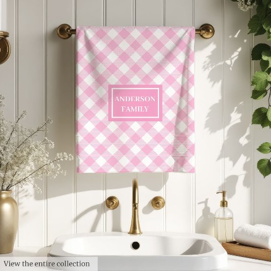 Persoonlijke esthetische handdoeken licht roze tar