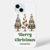 Persoonlijke esthetische luipaard kerstbomen  Case-Mate iPhone case (Achterkant)