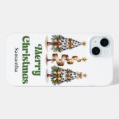 Persoonlijke esthetische luipaard kerstbomen  Case-Mate iPhone case (Achterkant (horizontaal))