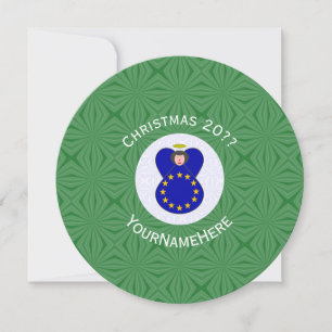 Persoonlijke EU engel kerst vlag Kaart
