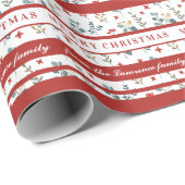 Persoonlijke Eucalyptus Bessen Prettig Kerstmis Cadeaupapier (Rol Hoek)