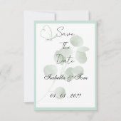 Persoonlijke Eucalyptus | Boho Botanische Trouwka Save The Date (Voorkant)