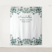 Persoonlijke Eucalyptus Bruidsmeisjeshower Fotopro Wandkleed (Voorkant)