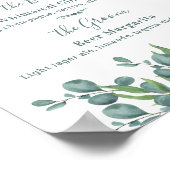 Persoonlijke Eucalyptus Bruiloft Dranken Poster (Hoek)
