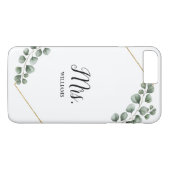 Persoonlijke Eucalyptus Groene Mrs Bruid Case-Mate iPhone Case (Achterkant (Horizontaal))