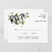 Persoonlijke Eucalyptus Groene Reactie RSVP Briefkaart (Voorkant / Achterkant)