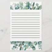 Persoonlijke eucalyptus rand met lijnen briefpapier (Achterkant)