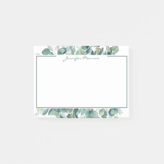 Persoonlijke eucalyptus rand met lijnen post-it® notes (Voorkant)