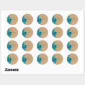 Persoonlijke Eucalyptusbladeren Rustiek Ronde Sticker (Vel)