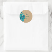 Persoonlijke Eucalyptusbladeren Rustiek Ronde Sticker (Tas)