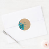 Persoonlijke Eucalyptusbladeren Rustiek Ronde Sticker (Envelop)