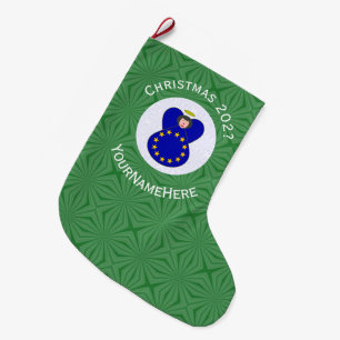 Persoonlijke Europese Unie Engel Kerstvlag  Grote Kerstsok