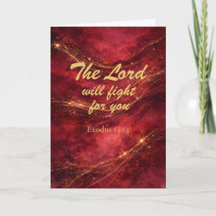 Persoonlijke Exodus 14:14 Christelijke Aanmoedigin Kaart