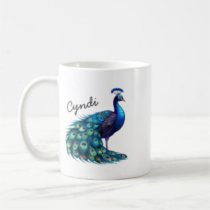 Persoonlijke Exotische Pauw Vogel Koffiemok, Peaco Koffiemok