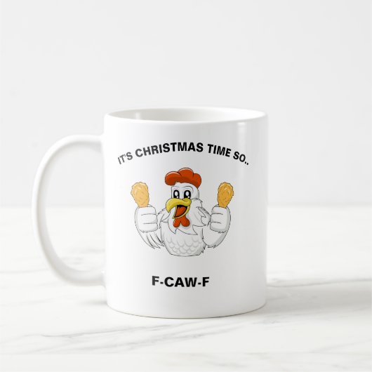 Persoonlijke F-CAW-F Kerstmis Grappige Kip  Koffiemok (Links)