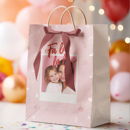 Persoonlijke Fa La La La Roze Kerst Foto Medium Cadeauzakje
